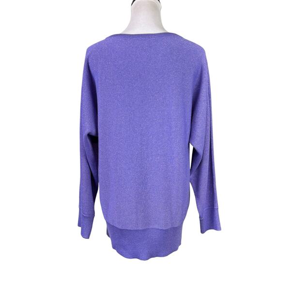 Draper’s & Damon's Purple Knit Metallic Sparkle 2 Piece Sweater Skirt Set - Picture 4 of 13